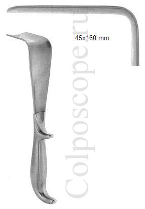 Ранорасширитель хирургический (зеркало) по Доэну 160 х 45 мм, длина 240 мм